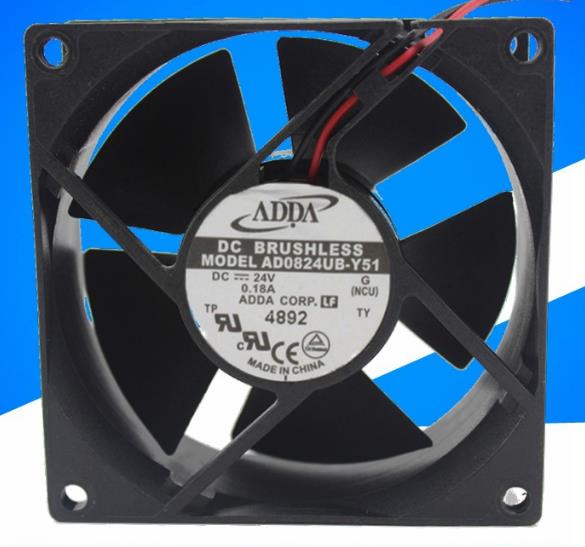 Original ADDA AD0824UB-Y51 Cooling Fan 24V 0.18A 2wires AD0824UB-Y51 Fans